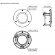 Châssis d'encastrement diam.166mm x 75.8mm