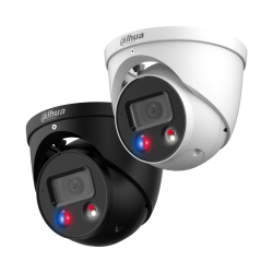 Dahua Caméra réseau WizSense à globe oculaire à focale fixe et à dissuasion active à double éclairage intelligent de 5 MP